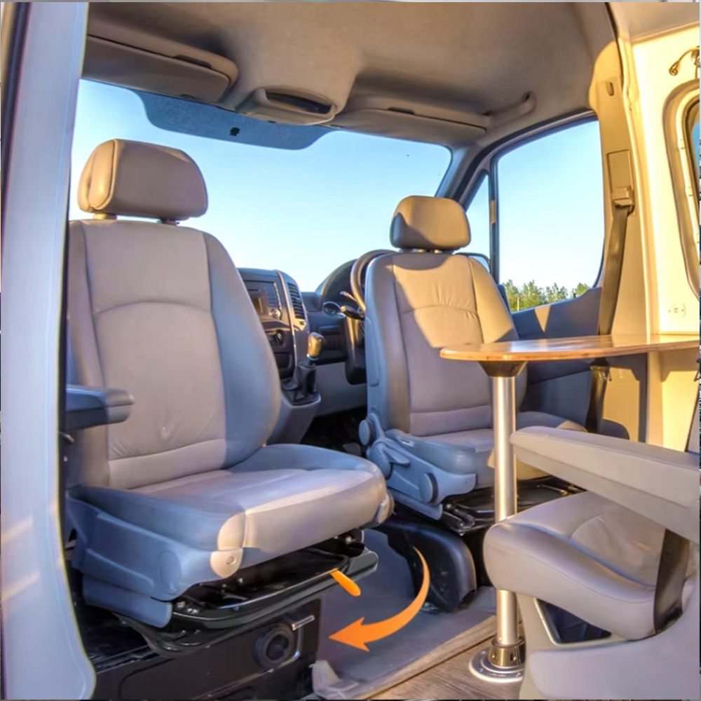 Commercial van rotating seat plate